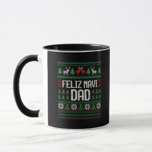 Taza Feliz Navi Papá Funny Ugly Jersey Navidad