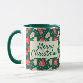 Taza Feliz Navidad 11oz Gorra Verde y Mittens Mug