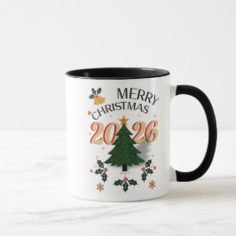 Taza Feliz Navidad 2026 – Café festivo de vacacion