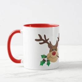 Taza Feliz Navidad a los renos con Mistletoe