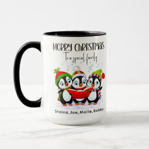 Taza Feliz Navidad a Pingüinos Lindos Familia Especial
