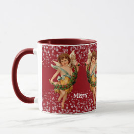 Taza Feliz Navidad Ángel Invierno Fiesta de niños con c