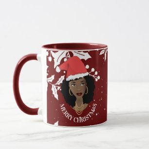 Taza Feliz Navidad, Bella Natural Santa Hat, Maroon