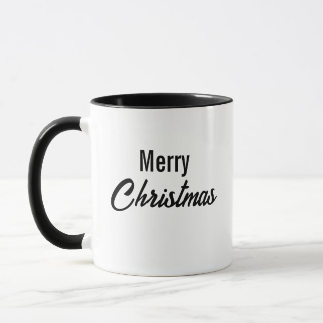 TAZA FELIZ NAVIDAD BLANCO Y NEGRO (Izquierda)