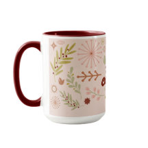 Feliz Navidad Botánico Vintage Arte Folclórico
