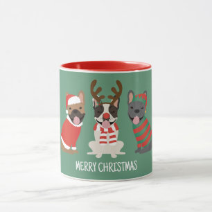 Taza Feliz Navidad Bulldoges franceses