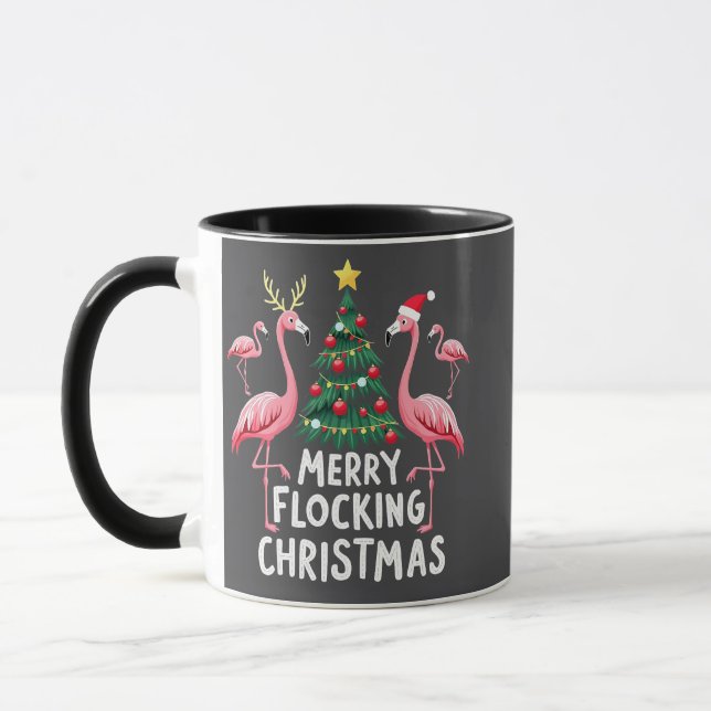Taza Feliz Navidad con Flamencos Navideños (Izquierda)