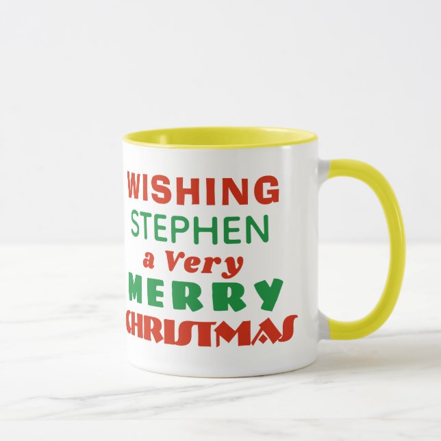 Taza Feliz Navidad con tu elección de imagen y nombre (Derecha)