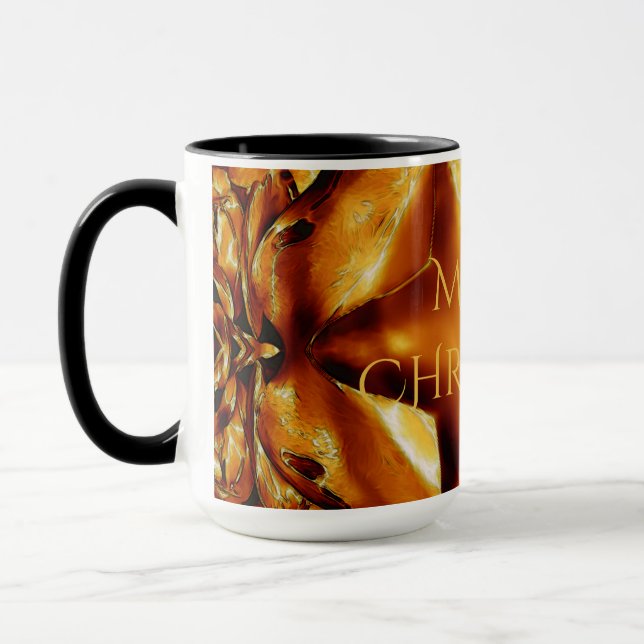 Taza Feliz Navidad Copper Gold Shiny Star (Izquierda)