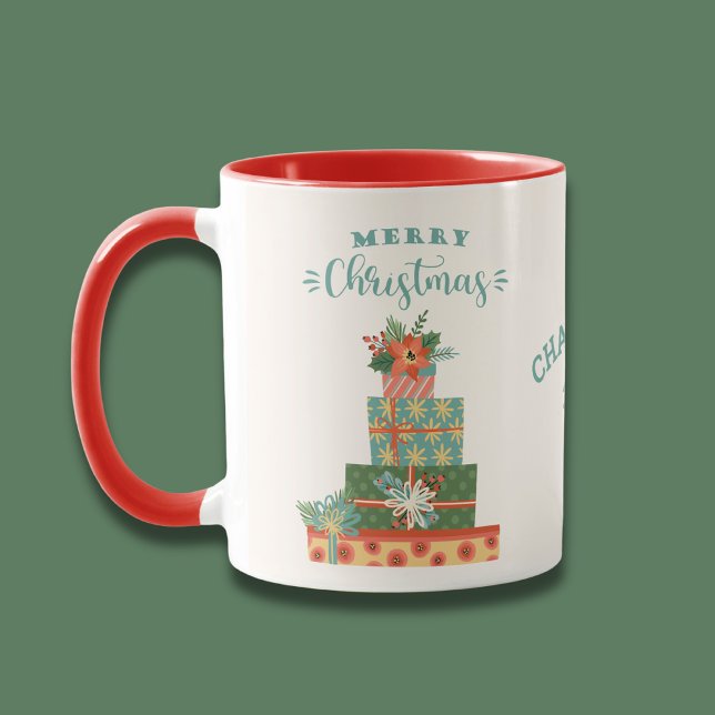 Taza Feliz Navidad Curta Navidad Moderna Personalizada (Subido por el creador)
