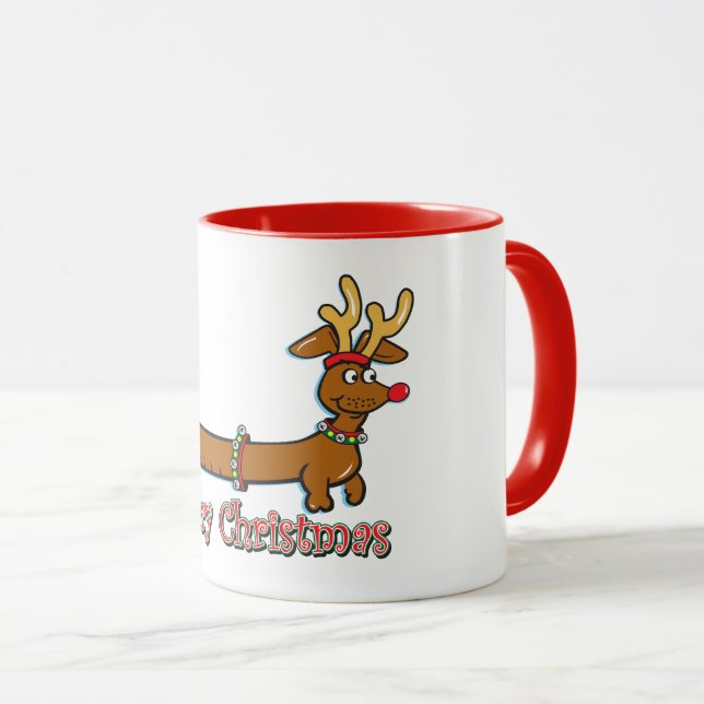 Taza Feliz Navidad Dachshund (Anverso derecho)