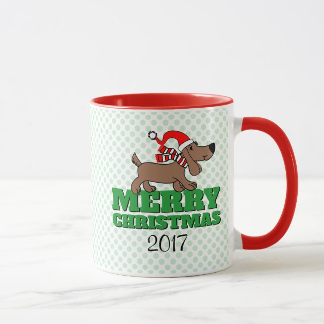 Taza Feliz Navidad Doggie 11 oz Combo Mug (Derecha)