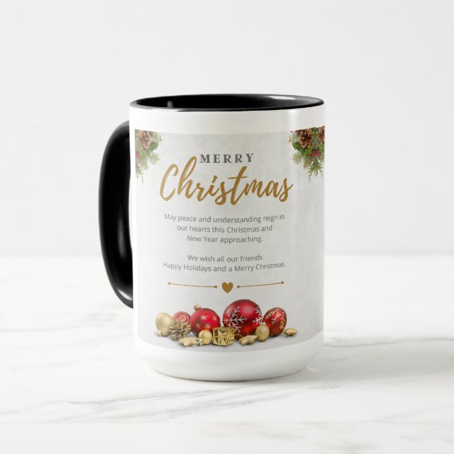 Taza Feliz Navidad Dos Tones de Café Mug (Anverso izquierdo)
