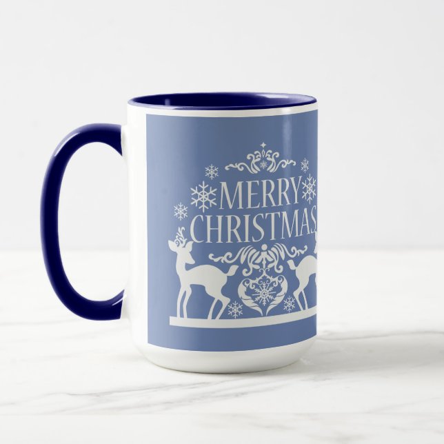 Taza Feliz Navidad Dos Tonos Mug-Azul (Izquierda)