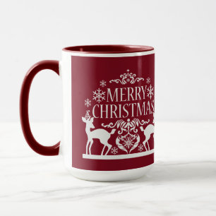 Taza Feliz Navidad Dos Tonos Mug-Rojo Profundo