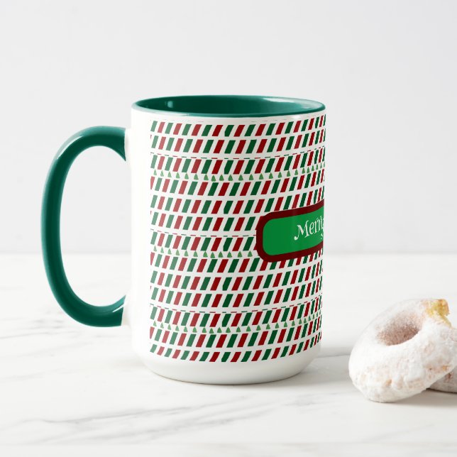 Taza Feliz Navidad Elegante y Personalizar moderno (Con donut)