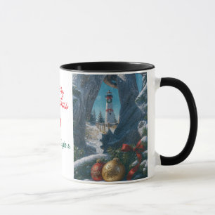 Taza Feliz Navidad Faros de Crisp Point