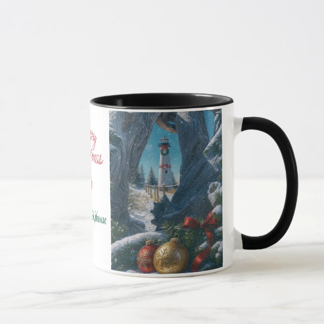 Taza Feliz Navidad Faros de Crisp Point (Derecha)