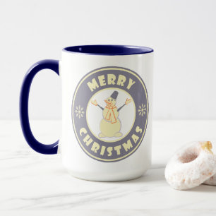 Taza Feliz Navidad feliz estilo de café famoso de nieve