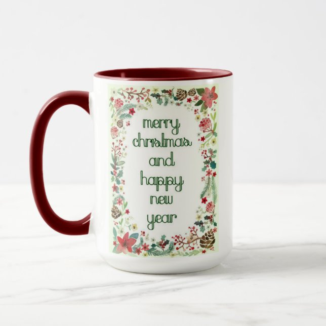 Taza Feliz Navidad Feliz regalo de Navidad de Año Nuevo (Izquierda)