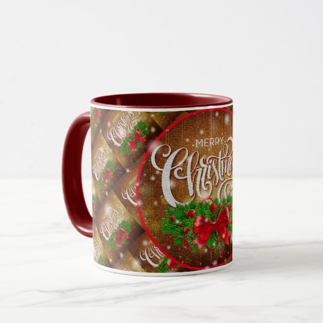 Taza Feliz Navidad Feliz tiempo feliz Mugs de regalo (Anverso izquierdo)