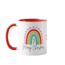 Feliz Navidad Festividad Rainbow Candy Cane Heart