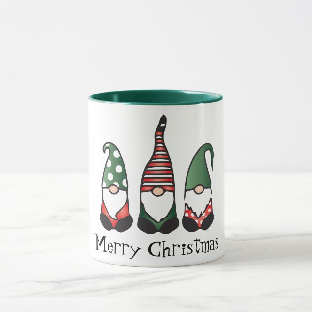 Taza Feliz Navidad Gnomes Verde Rojo (Centro)