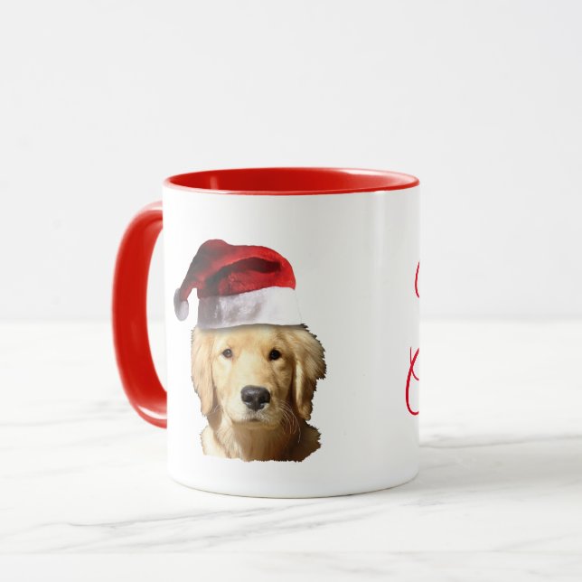 Taza Feliz Navidad Golden Retriever (Anverso izquierdo)