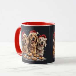 Taza Feliz Navidad Golden Retriever Dogs Baking