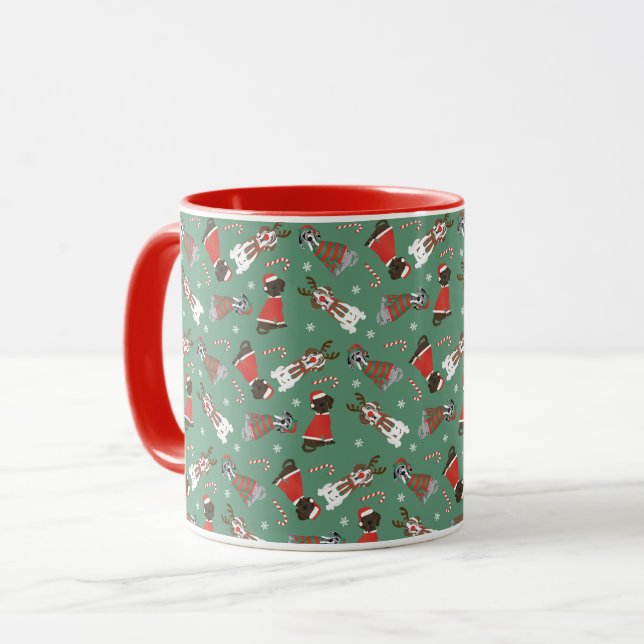 Taza Feliz Navidad Grandes perros daneses (Anverso izquierdo)