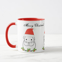Taza Feliz Navidad Guinea cerdo en Santa Hat