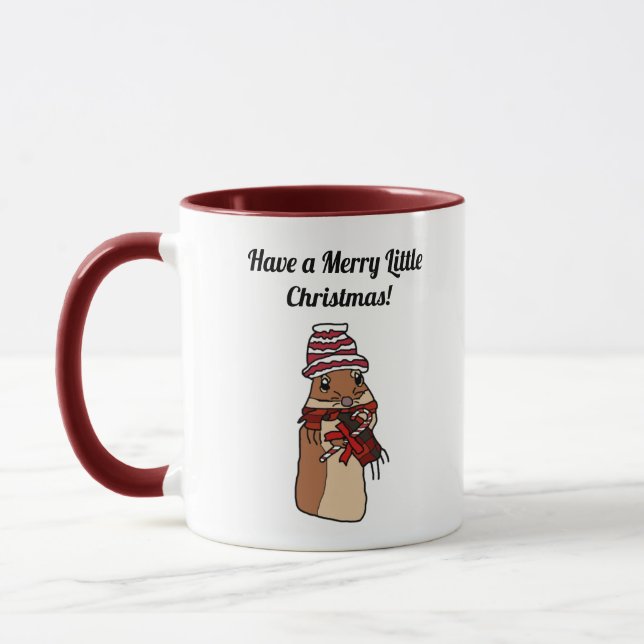 Taza Feliz Navidad Hamster Gerbil Personalizado Mascota (Izquierda)