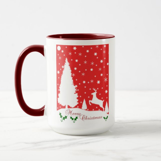 Taza Feliz Navidad Invierno Snowflakes (Izquierda)