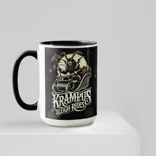 Taza Feliz Navidad Krampus Paseos en Trineo de Krampus