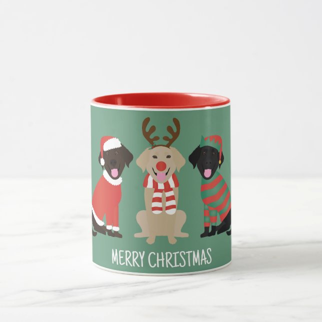 Taza Feliz Navidad Labrador Recuperar Perros (Centro)