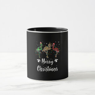 Taza Feliz Navidad Leopardo Rojo Green Plaid Flamingo