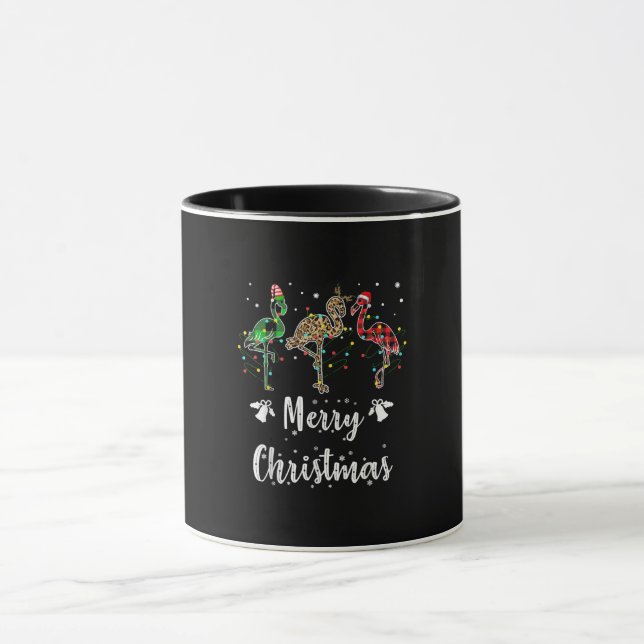 Taza Feliz Navidad Leopardo Rojo Green Plaid Flamingo (Centro)