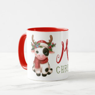 Taza Feliz Navidad linda vaca