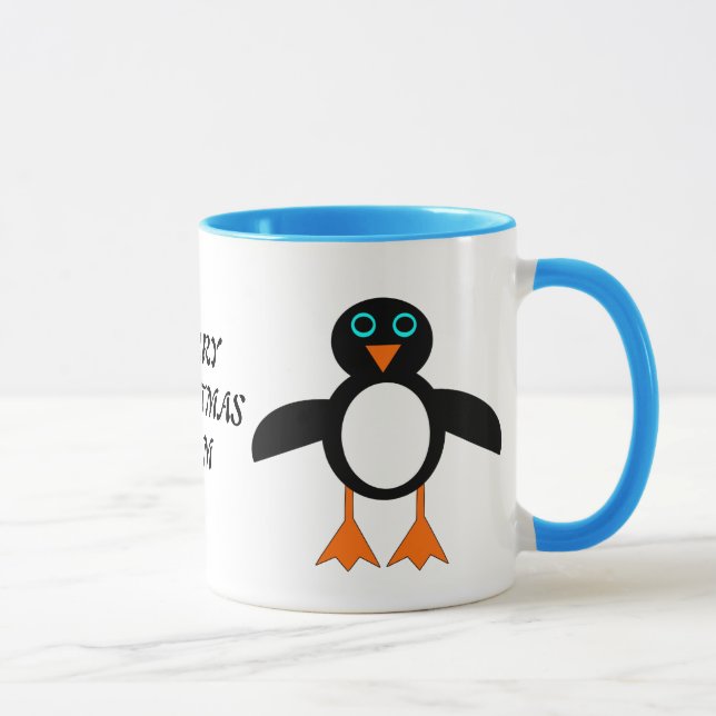 Taza Feliz Navidad, mamá Personalizado Penguin Mug (Derecha)