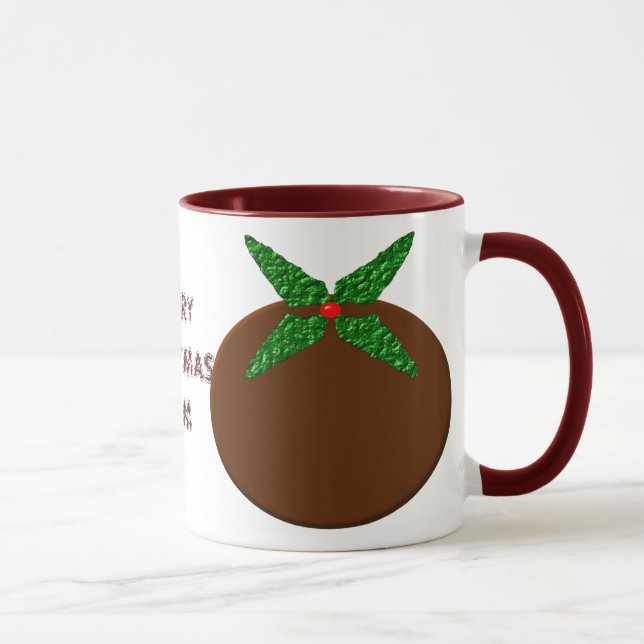 Taza Feliz Navidad Mamá Personalizado Pudding Mug (Derecha)