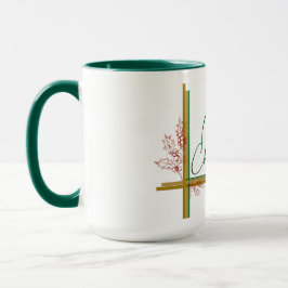 Taza Feliz Navidad MistletoRed Green Gold