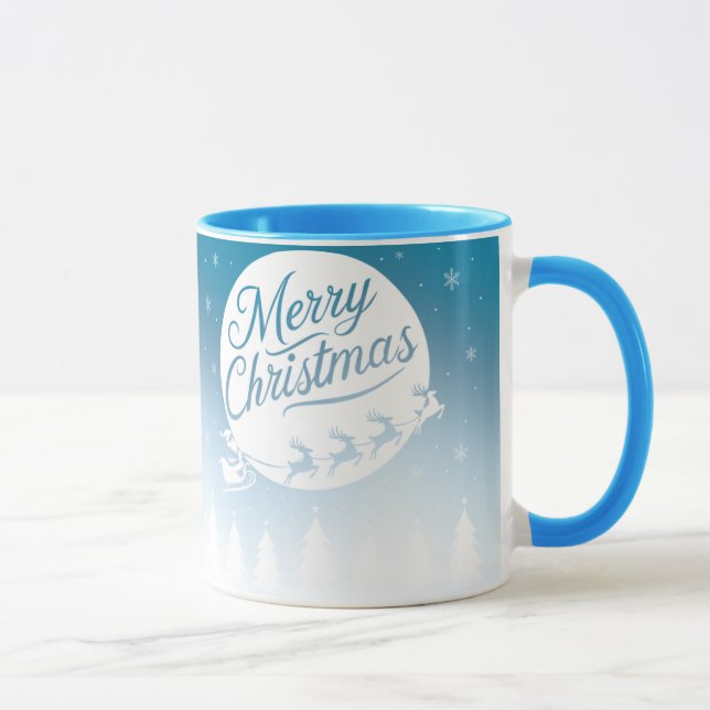 Taza Feliz Navidad Mug con renos y nieve (Derecha)