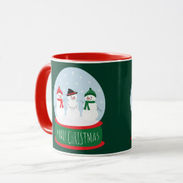 Taza Feliz Navidad Nieve Globe Snowmen