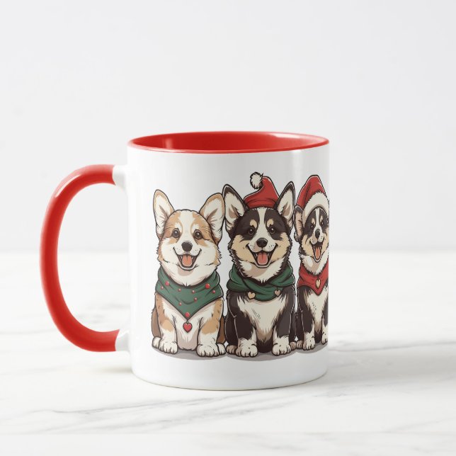 Taza Feliz Navidad Pembroke Welsh Corgi Perros (Izquierda)