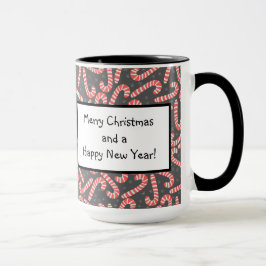 Taza Feliz Navidad Peppermint Candy Canes Snowflakes