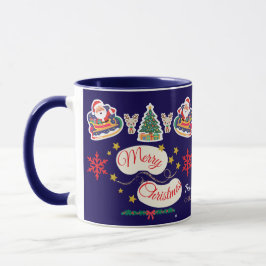 Taza Feliz Navidad personalizada Santa Sleigh Mug