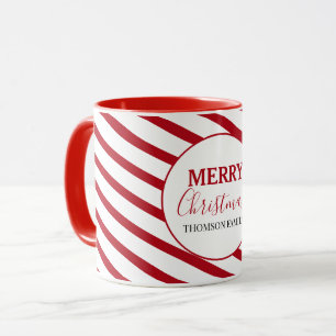 Taza Feliz navidad Red & White Stripes Candy
