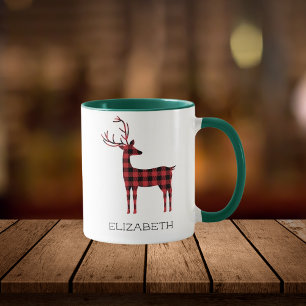 Taza Feliz Navidad Reindeer Regalo Café Verde