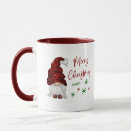 Taza Feliz Navidad Rústica Festividad de Gnome