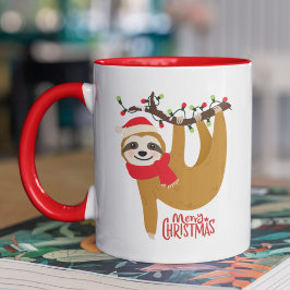 Taza Feliz Navidad Sloth Holidays Cute